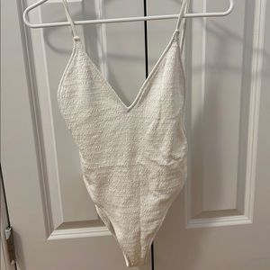 NWOT Zara one piece white bathing suit low back